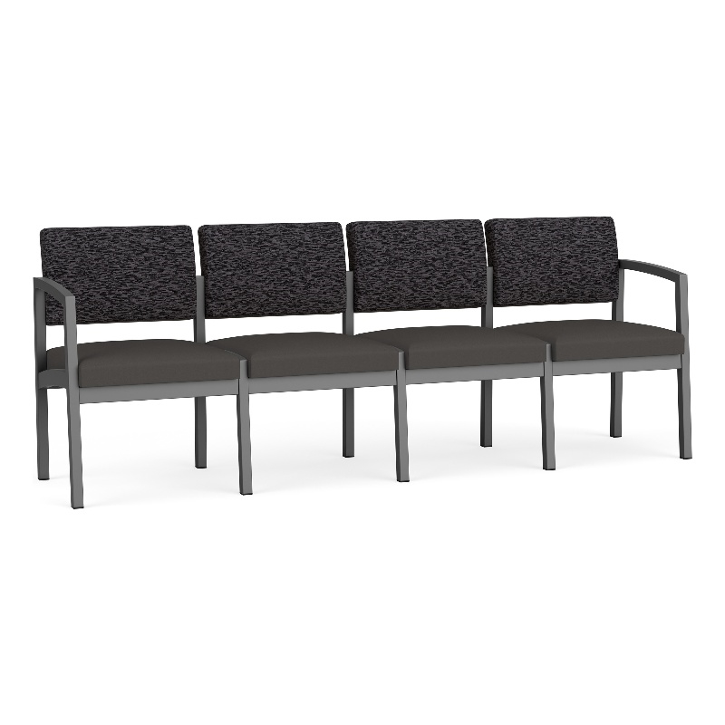 Lesro Industries Steel Waiting Reception 4 Seat Sofa Steel Frame in Blue