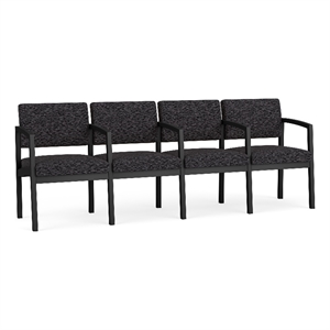 Lesro Industries Steel Waiting Reception 4 Seat Tandem Seating in Black