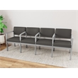 Lesro Industries Steel Waiting Reception 4 Seat Tandem Seating in Gray