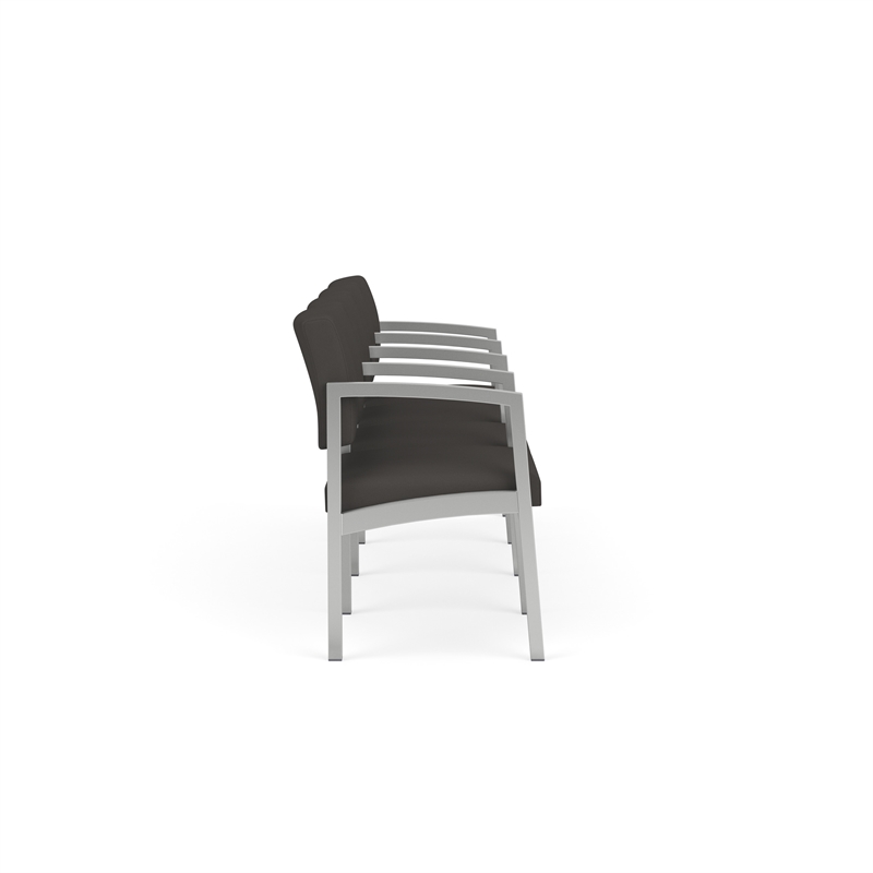 Lesro Industries Steel Waiting Reception 4 Seat Tandem Seating in Gray
