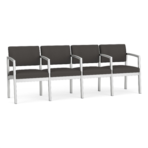Lesro Industries Steel Waiting Reception 4 Seat Tandem Seating in Gray