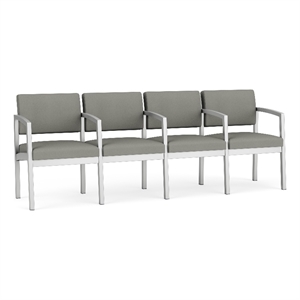 Lesro Industries Steel Waiting Reception 4 Seat Tandem Seating in Gray