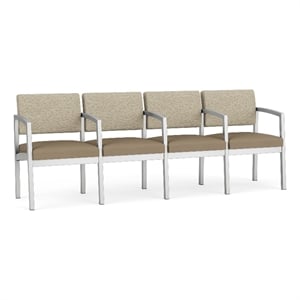 Lesro Industries Steel Waiting Reception 4 Seat Tandem Seating in Brown