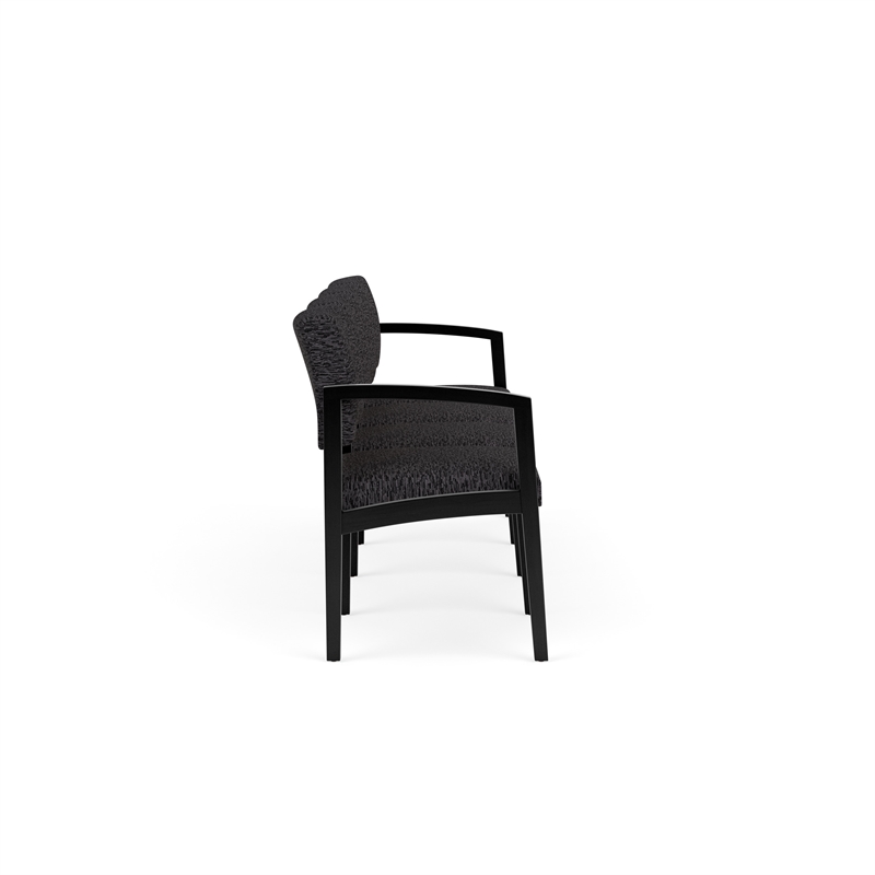 Lesro Industries Wood Waiting Reception 4 Seat Sofa Wood Frame in Black