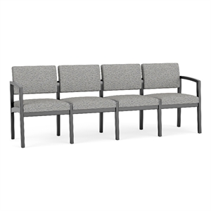 Lesro Industries Wood Waiting Reception 4 Seat Sofa Wood Frame in Gray