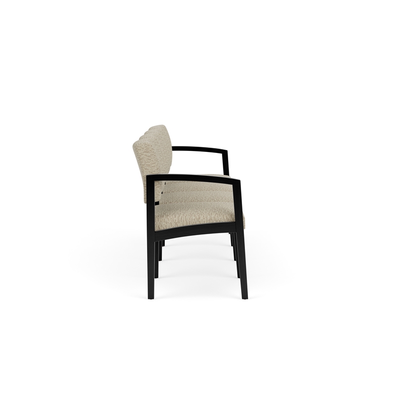 Lesro Industries Wood Waiting Reception 4 Seat Sofa Wood Frame in Brown