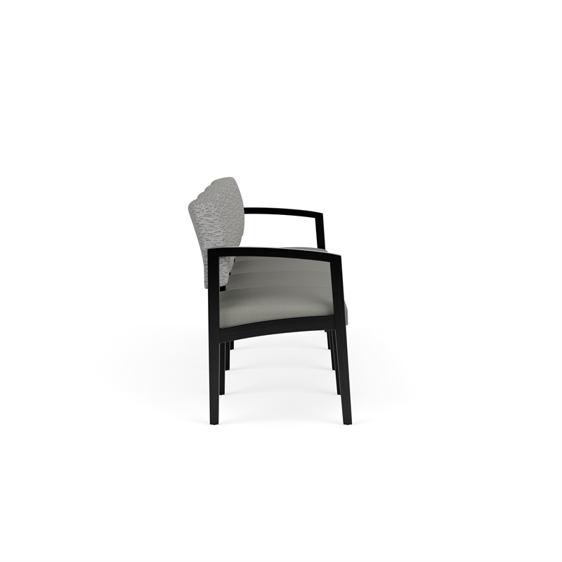 Lesro Industries Wood Waiting Reception 4 Seat Sofa Wood Frame in Gray