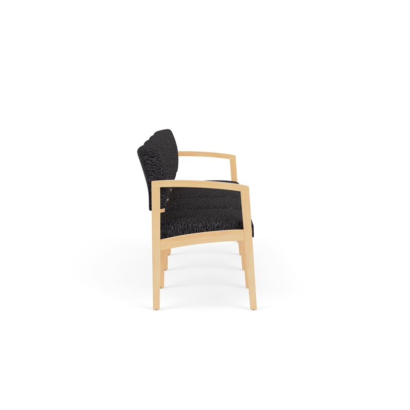 Lesro Industries Wood Waiting Reception 4 Seat Sofa Wood Frame in Black