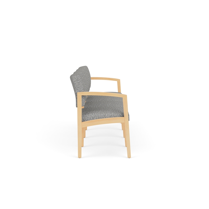 Lesro Industries Wood Waiting Reception 4 Seat Sofa Wood Frame in Gray