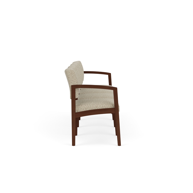 Lesro Industries Wood Waiting Reception 4 Seat Sofa Wood Frame in Brown