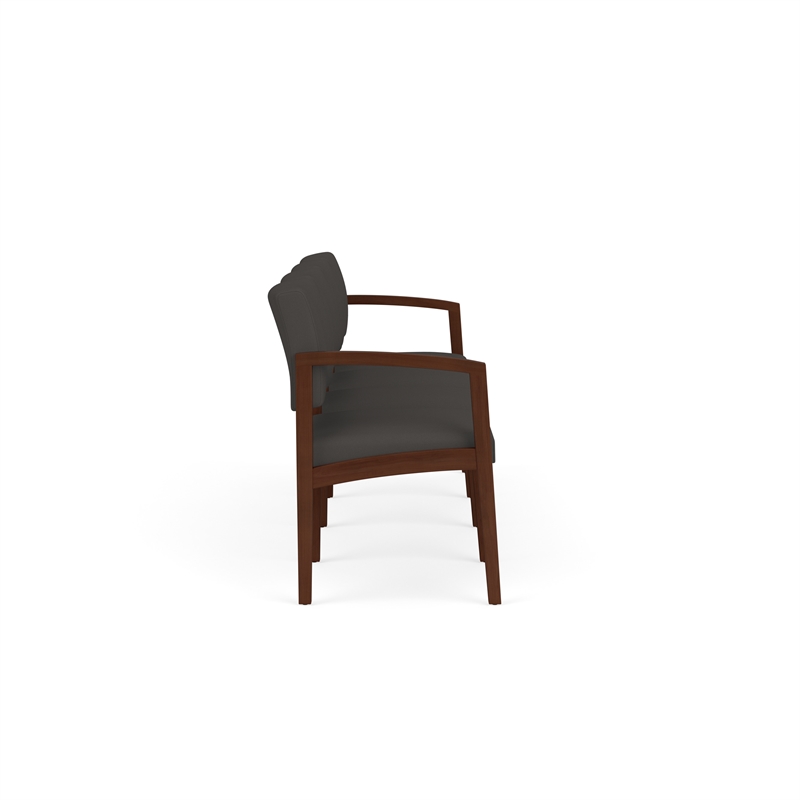 Lesro Industries Wood Waiting Reception 4 Seat Sofa Wood Frame in Gray