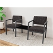 Lesro Industries Steel Reception 2 Chairs With Center Table in Black