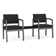 Lesro Industries Steel Reception 2 Chairs With Center Table in Black