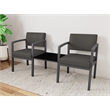 Lesro Industries Steel Reception 2 Chairs With Center Table in Gray