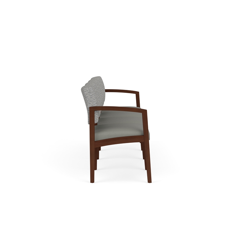 Lesro Industries Wood Waiting Reception 4 Seat Sofa Wood Frame in Gray