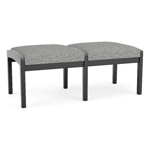 Lesro Industries Wood Waiting Reception 2 Seat Bench Wood Frame in Gray