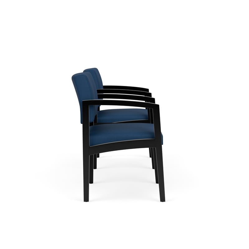 Lesro Industries Wood Reception 2 Chairs With Center Table in Blue
