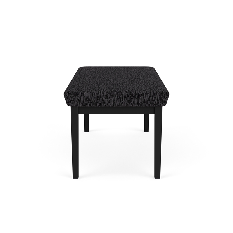 Lesro Industries Steel Waiting Reception 2 Seat Bench Steel Frame in Black
