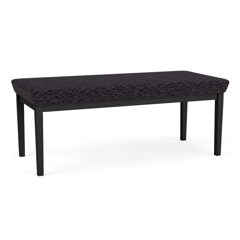 Lesro Industries Steel Waiting Reception 2 Seat Bench Steel Frame in Black