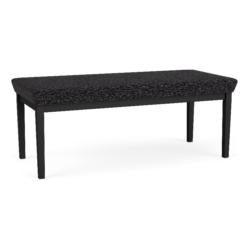 Lesro Industries Steel Waiting Reception 2 Seat Bench Steel Frame in Black