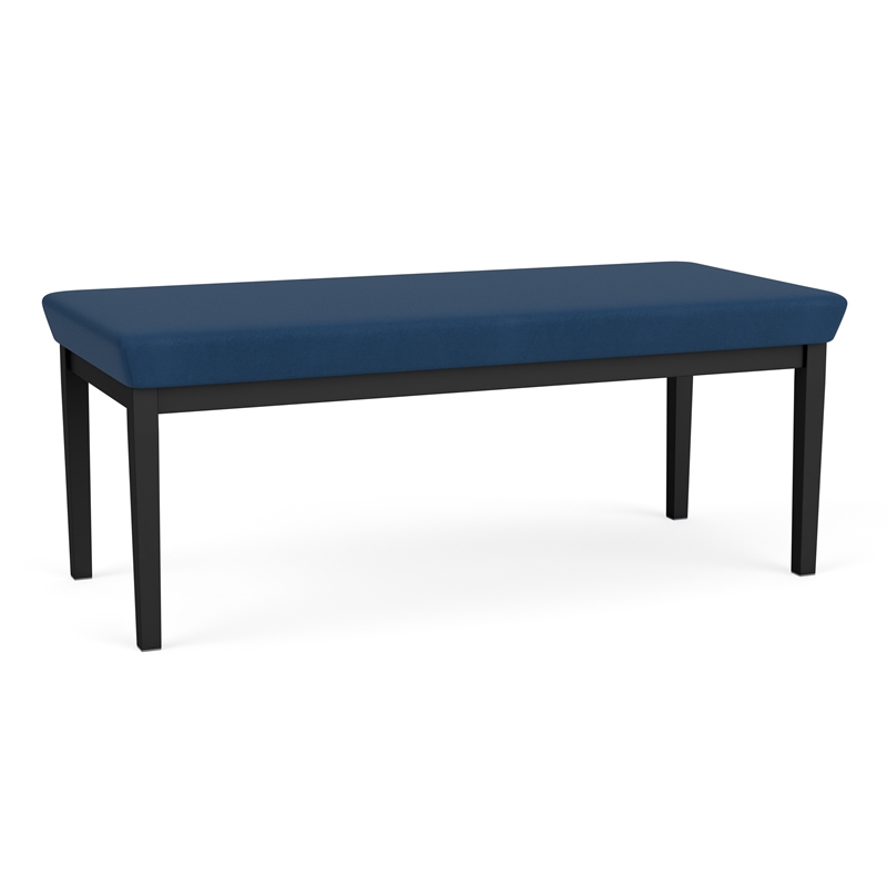Lesro Industries Steel Waiting Reception 2 Seat Bench Steel Frame in Blue