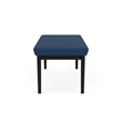 Lesro Industries Steel Waiting Reception 2 Seat Bench Steel Frame in Blue