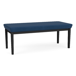 Lesro Industries Steel Waiting Reception 2 Seat Bench Steel Frame in Blue