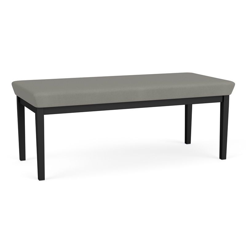 Lesro Industries Steel Waiting Reception 2 Seat Bench Steel Frame in Gray