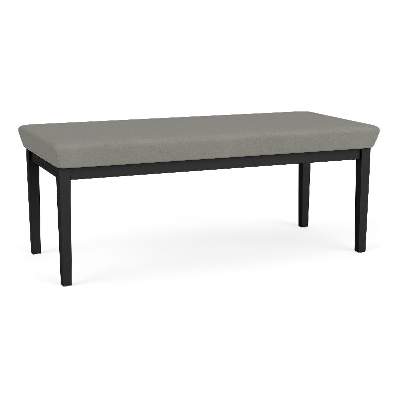 Lesro Industries Steel Waiting Reception 2 Seat Bench Steel Frame in Gray