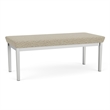 Lesro Industries Steel Waiting Reception 2 Seat Bench Steel Frame in Brown