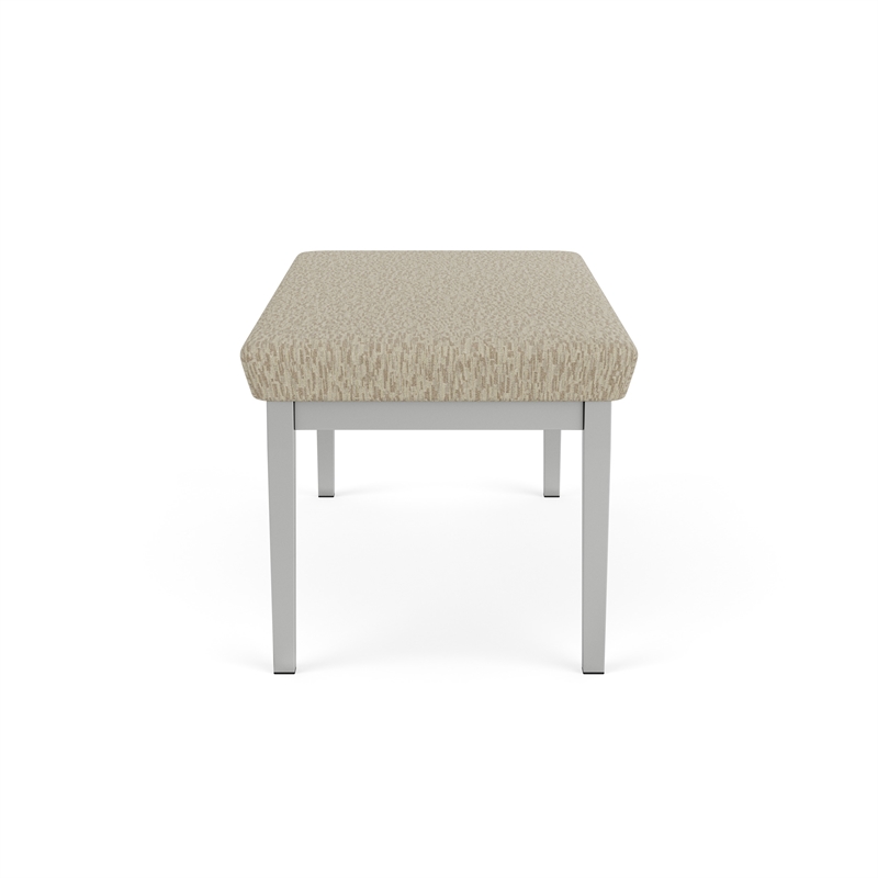 Lesro Industries Steel Waiting Reception 2 Seat Bench Steel Frame in Brown
