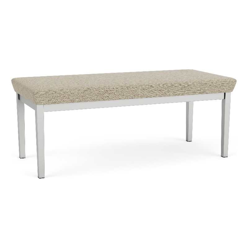 Lesro Industries Steel Waiting Reception 2 Seat Bench Steel Frame in Brown