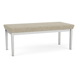 Lesro Industries Steel Waiting Reception 2 Seat Bench Steel Frame in Brown