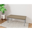 Lesro Industries Steel Waiting Reception 2 Seat Bench Steel Frame in Brown