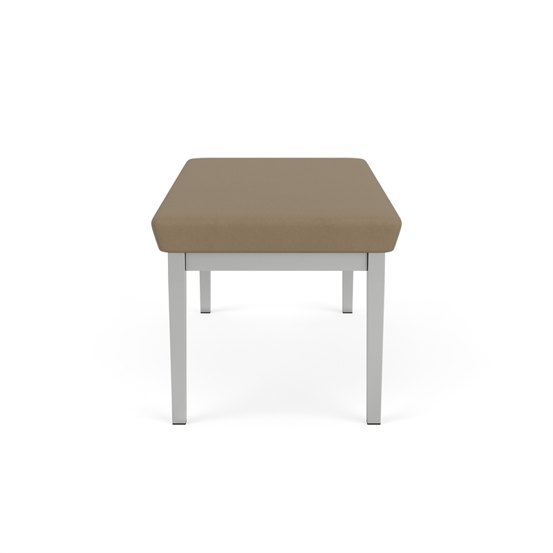 Lesro Industries Steel Waiting Reception 2 Seat Bench Steel Frame in Brown