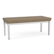 Lesro Industries Steel Waiting Reception 2 Seat Bench Steel Frame in Brown