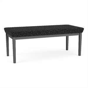 Lesro Industries Steel Waiting Reception 2 Seat Bench Steel Frame in Black