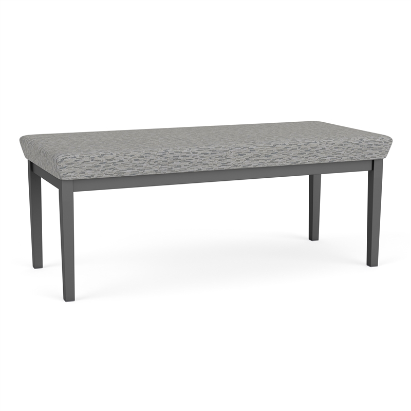 Lesro Industries Steel Waiting Reception 2 Seat Bench Steel Frame in Gray