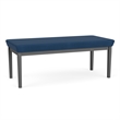 Lesro Industries Steel Waiting Reception 2 Seat Bench Steel Frame in Blue