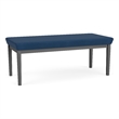 Lesro Industries Steel Waiting Reception 2 Seat Bench Steel Frame in Blue
