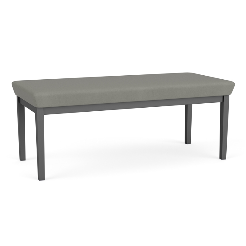 Lesro Industries Steel Waiting Reception 2 Seat Bench Steel Frame in Gray