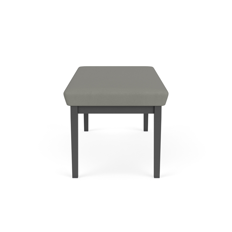 Lesro Industries Steel Waiting Reception 2 Seat Bench Steel Frame in Gray