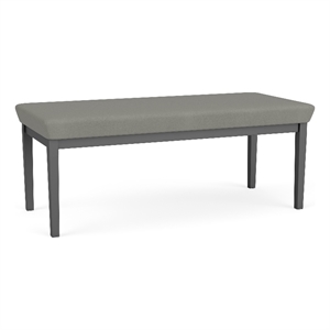 Lesro Industries Steel Waiting Reception 2 Seat Bench Steel Frame in Gray