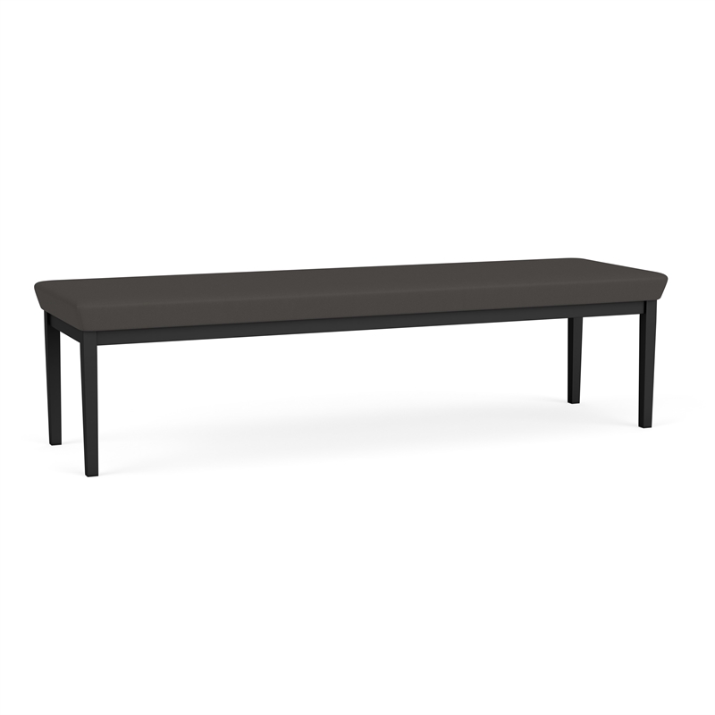 Lesro Industries Steel Waiting Reception 3 Seat Bench Steel Frame in Gray