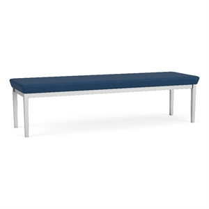 Lesro Industries Steel Waiting Reception 3 Seat Bench Steel Frame in Blue