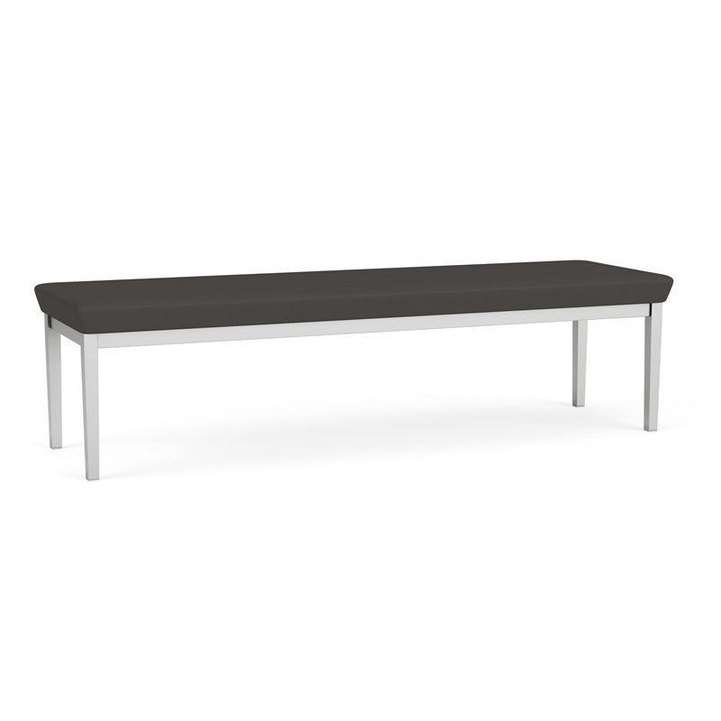 Lesro Industries Steel Waiting Reception 3 Seat Bench Steel Frame in Gray