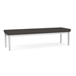 Lesro Industries Steel Waiting Reception 3 Seat Bench Steel Frame in Gray