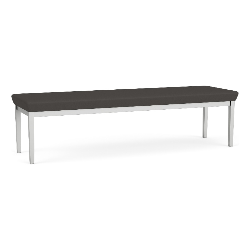 Lesro Industries Steel Waiting Reception 3 Seat Bench Steel Frame in Gray