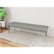 Lesro Industries Steel Waiting Reception 3 Seat Bench Steel Frame in Gray