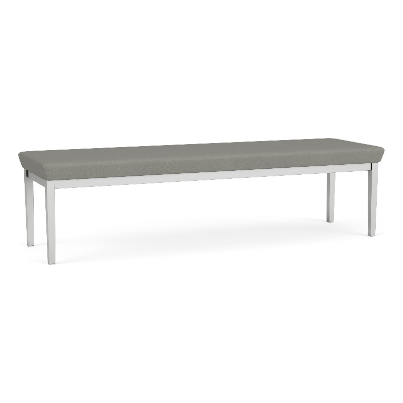 Lesro Industries Steel Waiting Reception 3 Seat Bench Steel Frame in Gray